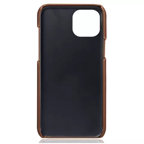 &Eacute;tui en cuir artificiel Duo Cardslot Wallet compatible avec iPhone 14 Plus - marron
