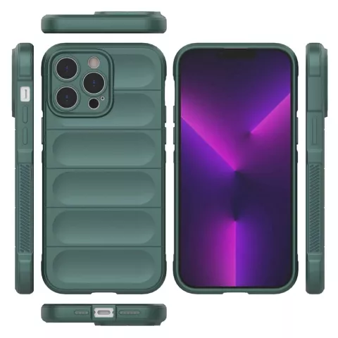 Coque TPU Absorbant les Chocs compatible avec iPhone 14 Pro Max - vert