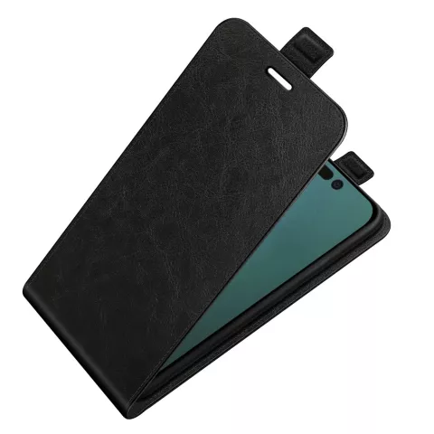 &Eacute;tui en cuir artificiel Flipcase vertical compatible avec iPhone 14 Pro Max - noir