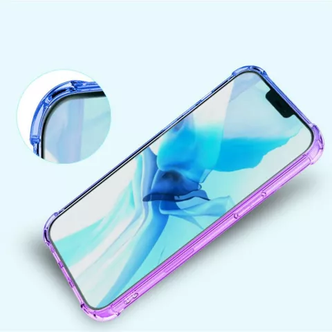 Coque en TPU d&eacute;grad&eacute; compatible avec iPhone 14 Pro Max - rose et vert
