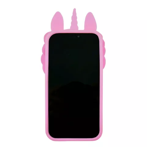 Coque licorne en silicone Unicorn Pop Fidget Bubble pour iPhone 13 - rose