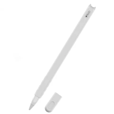 Housse de protection Extra Grip en silicone compatible avec Apple Pencil 2 - Blanc
