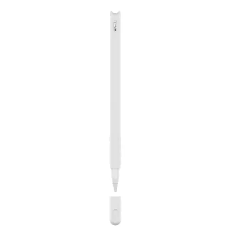 Housse de protection Extra Grip en silicone compatible avec Apple Pencil 2 - Blanc