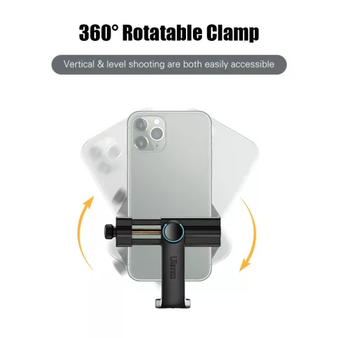 Ulanzi ST-17 support de t&eacute;l&eacute;phone rotatif &agrave; 360 degr&eacute;s pour tr&eacute;pied avec support de chaussure froide filetage 1/4