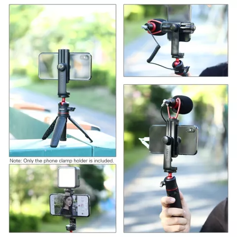 Ulanzi ST-17 support de t&eacute;l&eacute;phone rotatif &agrave; 360 degr&eacute;s pour tr&eacute;pied avec support de chaussure froide filetage 1/4