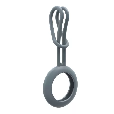 &Eacute;tui en silicone et anneau rond de suspension compatible avec Apple AirTag - Bleu