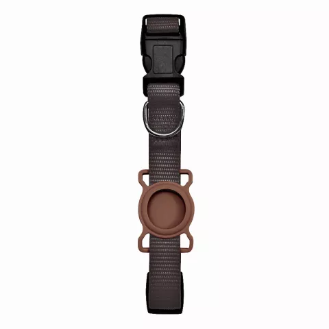 Collier pour chien et chat et support en silicone pour Apple AirTag - Marron