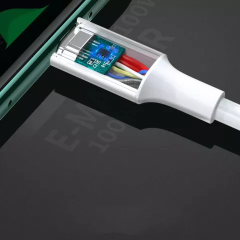 C&acirc;ble Ugreen US300 100W USB-C C&acirc;ble de chargement pour ordinateur portable 2M PD 5A - Blanc