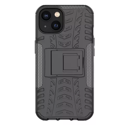 Coque en plastique et TPU anti-d&eacute;rapant Shockproof Kickstand pour iPhone 14 - noir