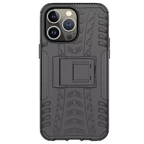 Coque en plastique et TPU anti-d&eacute;rapant Shockproof Kickstand pour iPhone 14 Pro - noir