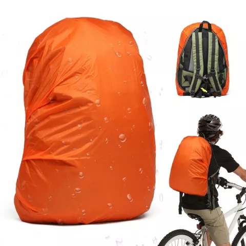Housse de pluie universelle sac &agrave; dos sac de v&eacute;lo &eacute;tanche - Orange