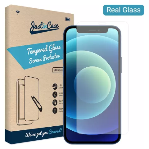 Just in Case Verre Tremp&eacute; compatible avec iPhone 12 mini - verre tremp&eacute;