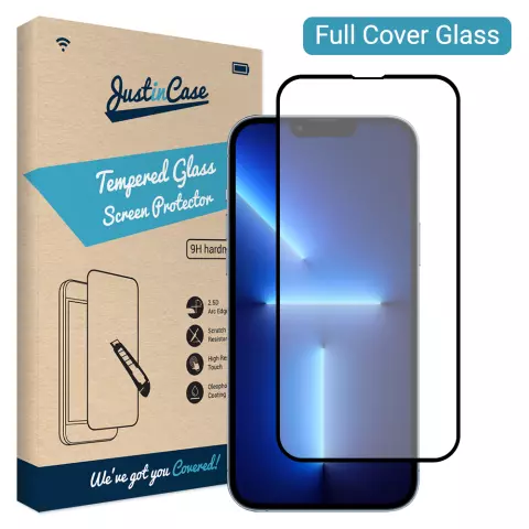 Just in Case Full Cover Verre Tremp&eacute; compatible avec iPhone 13 Pro Max - verre tremp&eacute;