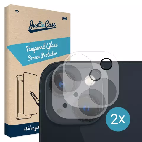 Just in Case Lentille de cam&eacute;ra en Tempered Glass 2 pi&egrave;ces pour iPhone 13 - transparent