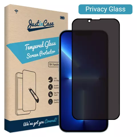 Just in Case Privacy Verre Tremp&eacute; compatible avec iPhone 13 Pro et iPhone 13 - verre tremp&eacute;