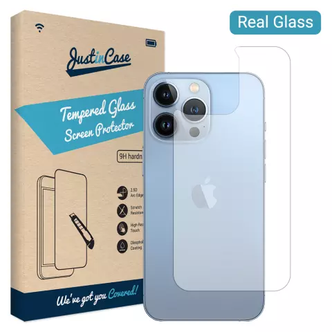 Just in Case Coque arri&egrave;re en Tempered Glass pour iPhone 13 Pro - Tempered Glass