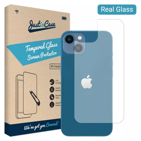 Just in Case Back Cover Verre Tremp&eacute; compatible avec iPhone 13 - verre tremp&eacute;