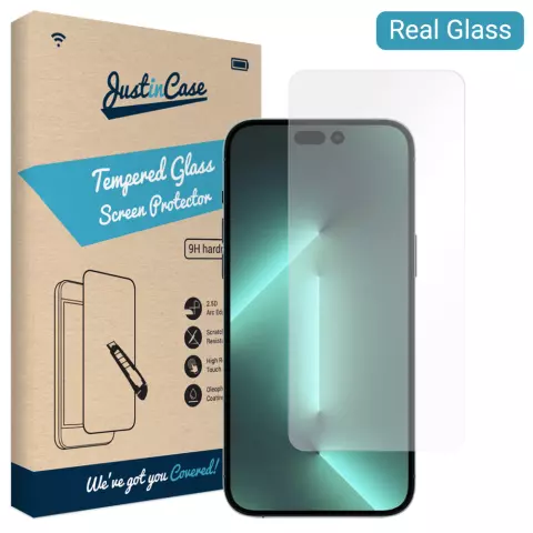 Just in Case Verre Tremp&eacute; compatible avec iPhone 14 Pro - verre tremp&eacute;