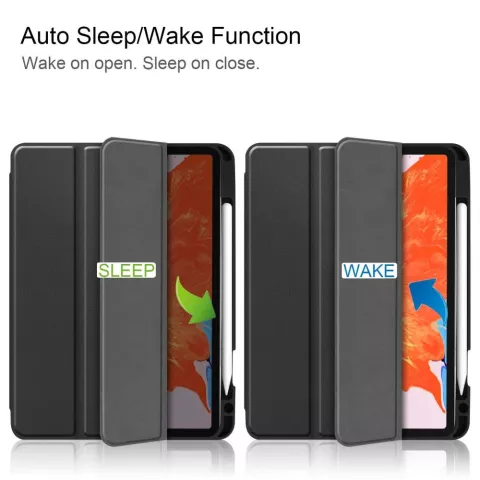 &Eacute;tui Just in Case &agrave; trois volets avec fente pour stylo compatible avec iPad Pro 12,9 pouces 2020 - noir