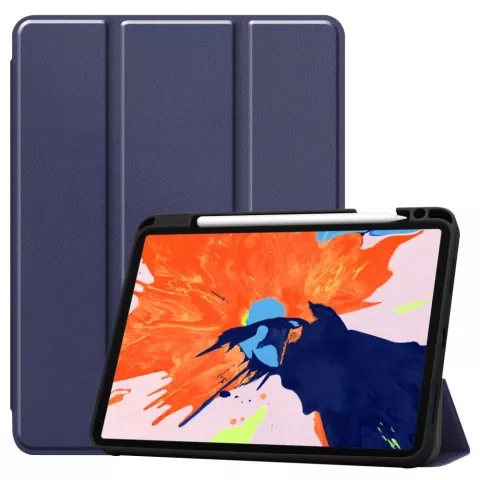 &Eacute;tui Just in Case Trifold avec &eacute;tui pour stylo compatible avec iPad Pro 12,9 pouces 2020 - bleu