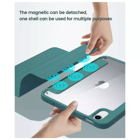 Just in Case &Eacute;tui &agrave; trois volets avec support et fente pour stylo compatible avec iPad mini 6 (2021) et &agrave; l&#039;iPad mini 7 (2024) - vert