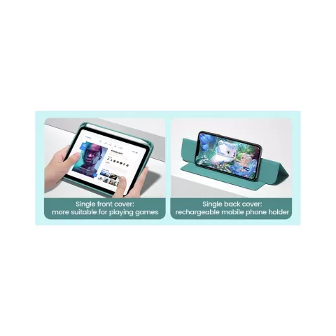 Just in Case &Eacute;tui &agrave; trois volets avec support et fente pour stylo compatible avec iPad mini 6 (2021) et &agrave; l&#039;iPad mini 7 (2024) - vert