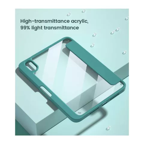 Just in Case &Eacute;tui &agrave; trois volets avec support et fente pour stylo compatible avec iPad mini 6 (2021) et &agrave; l&#039;iPad mini 7 (2024) - vert