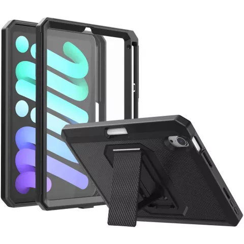 Just in Case Heavy Duty Case cover compatible avec iPad mini 6 (2021) &amp; iPad mini 7 (2024) - noir