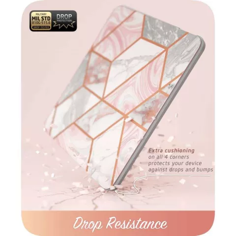Housse Supcase Cosmo Case compatible avec iPad mini 6 (2021) et &agrave; l&#039;iPad mini 7 (2024) - marbre