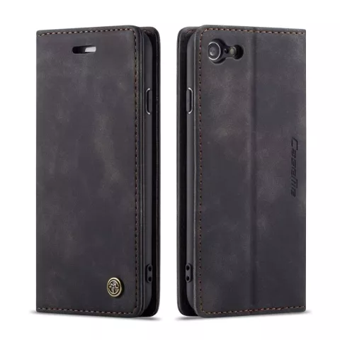 Caseme Retro Wallet Case pour iPhone 7, 8, SE 2020 et SE 2022 - noir