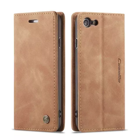 Caseme Retro Wallet Case &eacute;tui compatible avec iPhone 7, 8, SE 2020 et SE 2022 - marron