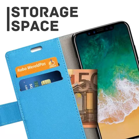 &Eacute;tui portefeuille Just in Case compatible avec iPhone 11 Pro Max - bleu