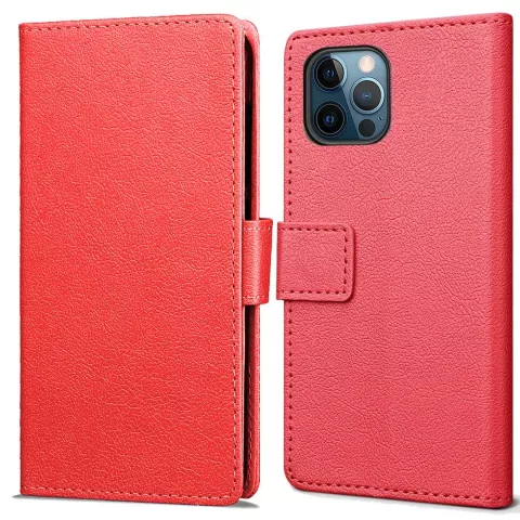 &Eacute;tui portefeuille Just in Case compatible avec iPhone 12 Pro Max - rouge