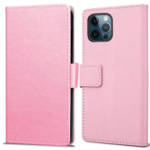 &Eacute;tui portefeuille Just in Case pour iPhone 12 Pro Max - rose