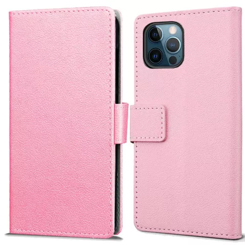 &Eacute;tui portefeuille Just in Case compatible avec iPhone 12 Pro Max - rose