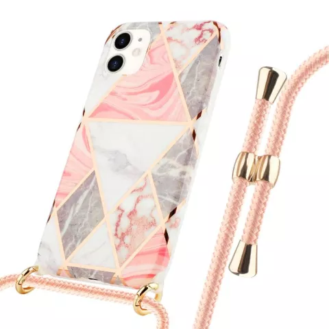 Coque Just in Case avec cordon de serrage pour iPhone 12 Pro Max - marbre rose