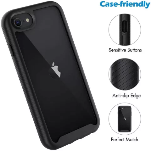 Just in Case 360 Full Cover Defense Case pour iPhone SE 2020 et iPhone SE 2022 - Noir