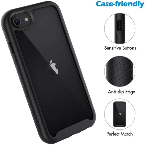 Just in Case 360 Full Cover Defense Case compatible avec iPhone SE 2020 et iPhone SE 2022 - noir