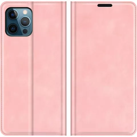 Just in Case Wallet Case &Eacute;tui magn&eacute;tique compatible avec iPhone 12 Pro Max - rose