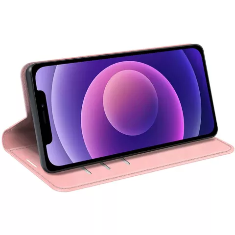 Just in Case Wallet Case &Eacute;tui magn&eacute;tique compatible avec iPhone 12 Pro Max - rose
