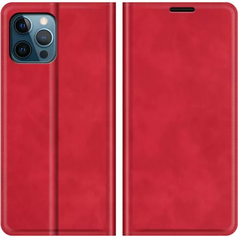 Just in Case Wallet Case &Eacute;tui magn&eacute;tique compatible avec iPhone 12 Pro Max - rouge