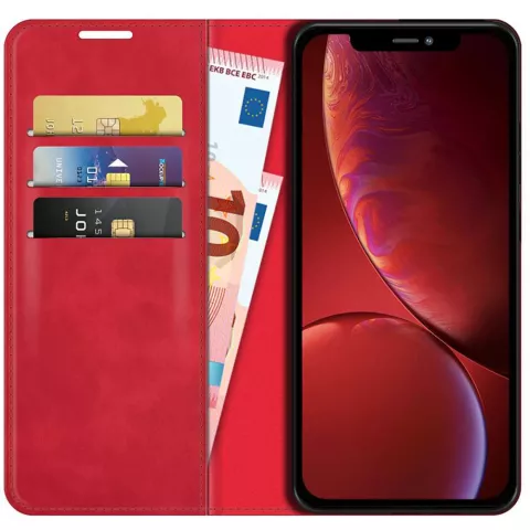 Just in Case Wallet Case &Eacute;tui magn&eacute;tique compatible avec iPhone 13 - rouge