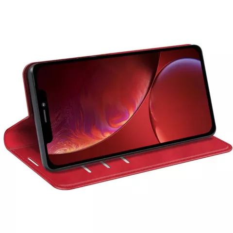 Just in Case Wallet Case &Eacute;tui magn&eacute;tique compatible avec iPhone 13 - rouge