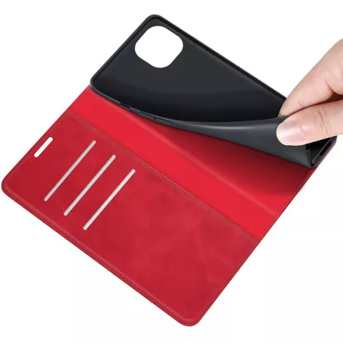 Just in Case Wallet Case &Eacute;tui magn&eacute;tique compatible avec iPhone 13 - rouge