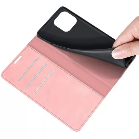 Just in Case Wallet Case &Eacute;tui magn&eacute;tique compatible avec iPhone 13 Pro - rose