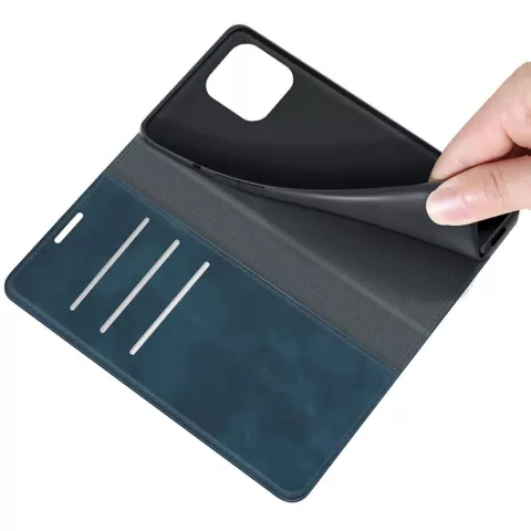 Just in Case Wallet Case &Eacute;tui magn&eacute;tique compatible avec iPhone 13 Pro - bleu
