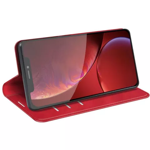 Just in Case Wallet Case &Eacute;tui magn&eacute;tique compatible avec iPhone 13 Pro Max - rouge