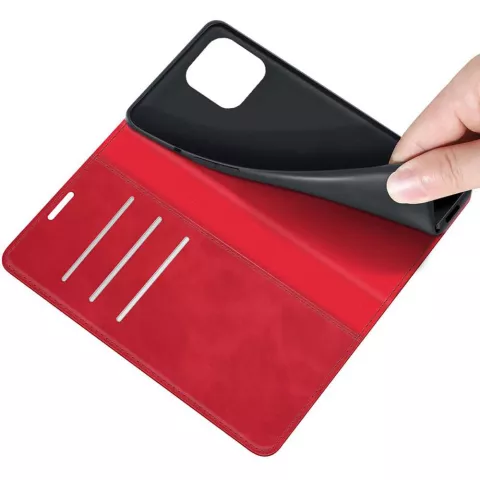Just in Case Wallet Case &Eacute;tui magn&eacute;tique compatible avec iPhone 13 Pro Max - rouge
