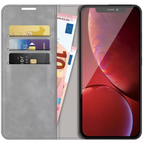 Just in Case Wallet Case &Eacute;tui magn&eacute;tique compatible avec iPhone 13 Pro Max - gris