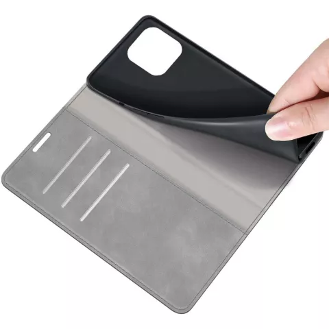 Just in Case Wallet Case &Eacute;tui magn&eacute;tique compatible avec iPhone 13 Pro Max - gris